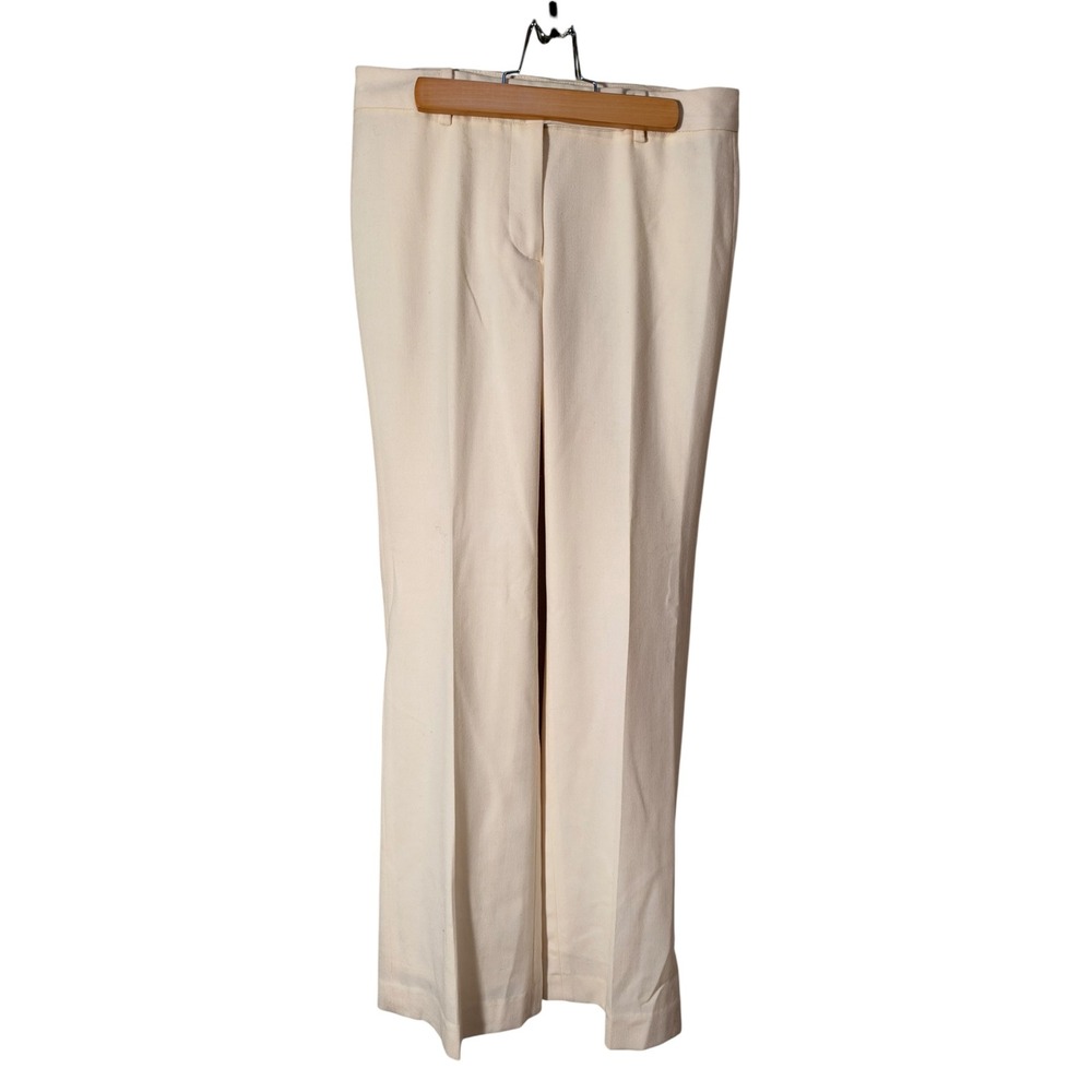 Talbots Women's Size 2 Petite Heritage Dress Pants Trousers Cream White Wool